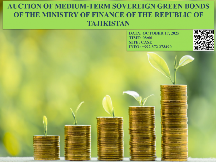 Auction of medium-term Sovereign Green Bonds of the Ministry of Finance of the Republic of Tajikistan